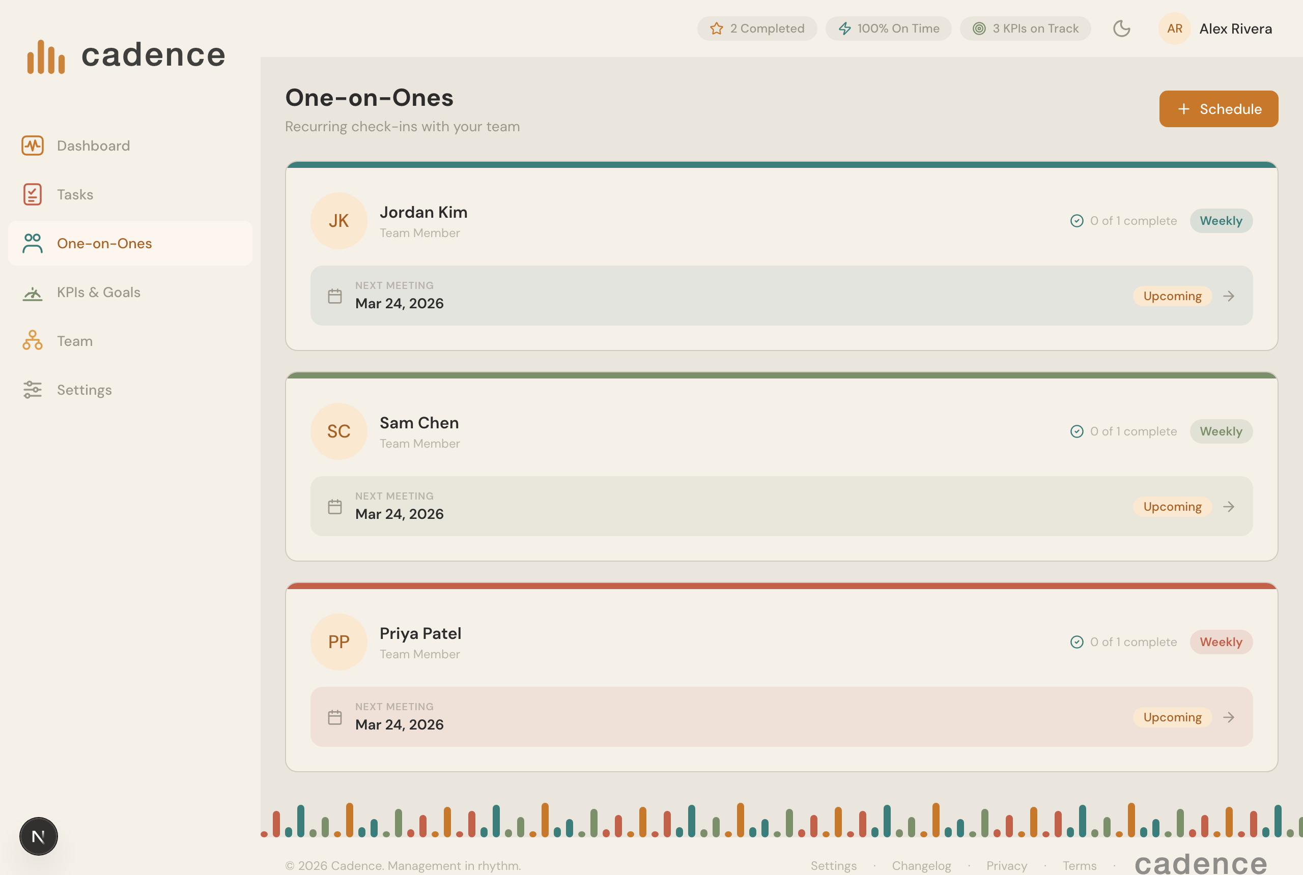 Cadence 1:1 meeting agendas
